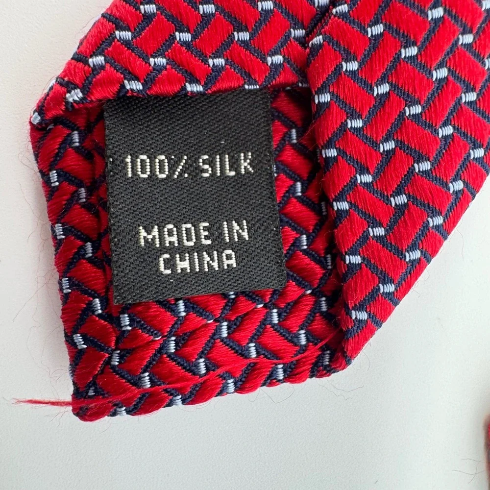 Jos. A. Bank Signature Collection Red Woven‎ Silk Necktie Business Casual